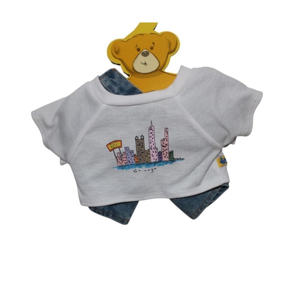 BAB Build A Bear Chicago T-Shirtand Denim Jean Shorts - Picture 1 of 8